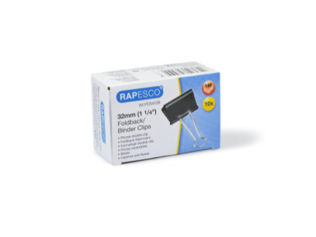 RAPESCO Pince double clip, largeur: 32 mm, noir