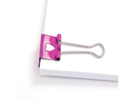 RAPESCO Pince double clip, (L)32 mm, coeur, rose