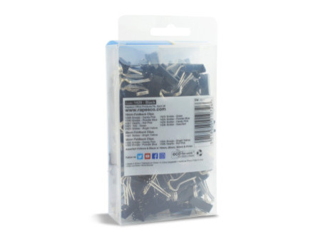 RAPESCO Pince double clip, largeur: 19 mm, noir, 80 pièces