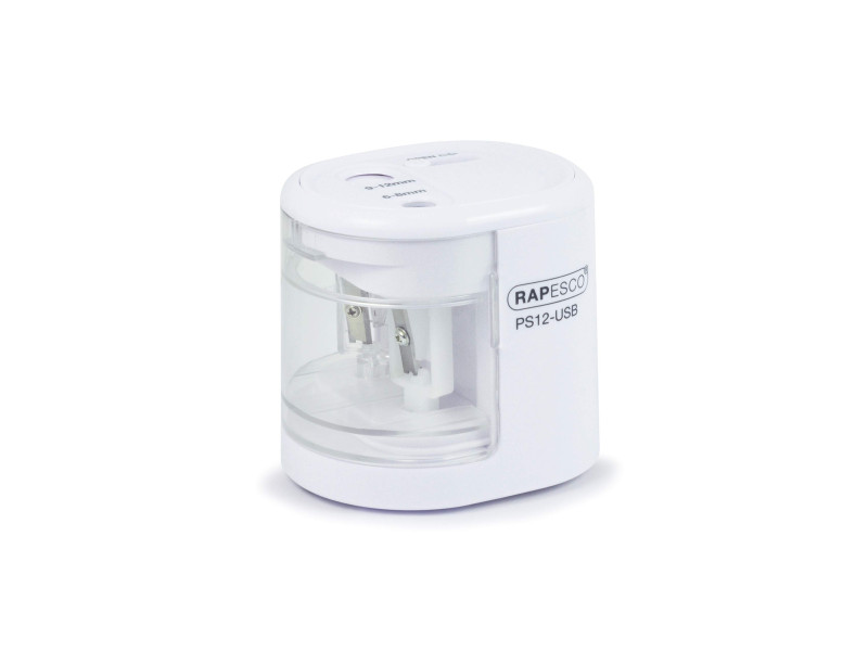RAPESCO Taille-crayon électrique double PS12-USB, blanc