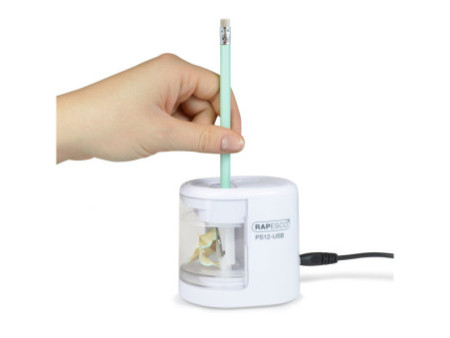 RAPESCO Taille-crayon électrique double PS12-USB, blanc