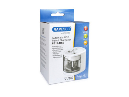 RAPESCO Taille-crayon électrique double PS12-USB, blanc