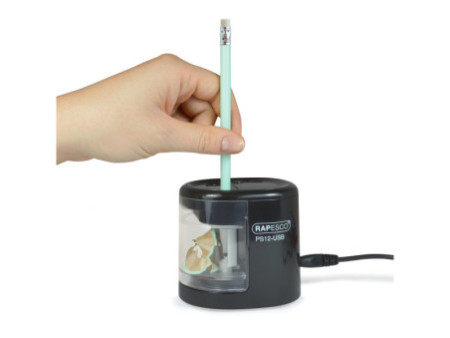 RAPESCO Taille-crayon électrique double PS12-USB, noir