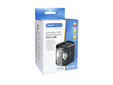 RAPESCO Taille-crayon électrique double PS12-USB, noir