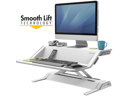 Fellowes Station de travail assis-debout Lotus, blanc