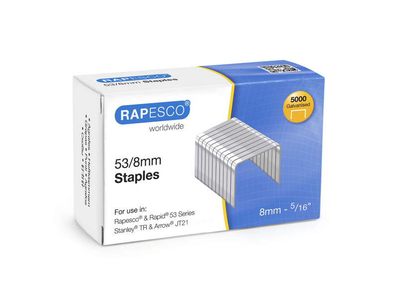 RAPESCO Agrafe Optima 53/8, 5.000 pièces, galvanisé