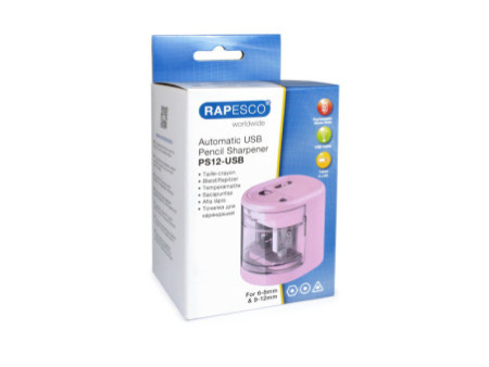 RAPESCO Taille-crayon électrique double PS-12-USB, rose