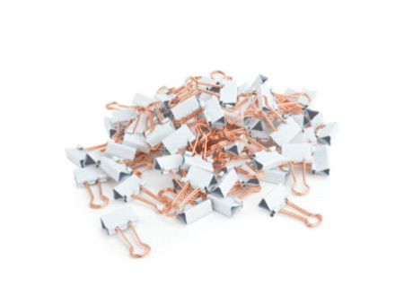 RAPESCO Pince double-clip, (L)19mm, blanc/or rose, 80 pièces