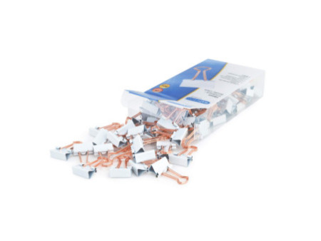 RAPESCO Pince double-clip, (L)19mm, blanc/or rose, 80 pièces