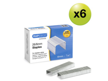 RAPESCO Agrafes 26/6 mm, Business Pack, galvanisé
