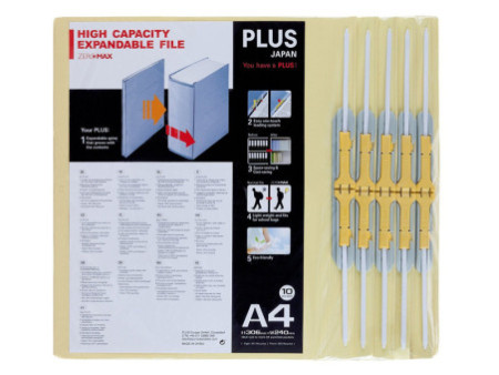 PLUS JAPAN Classeur d'archives ZEROMAX, A4 large, beige