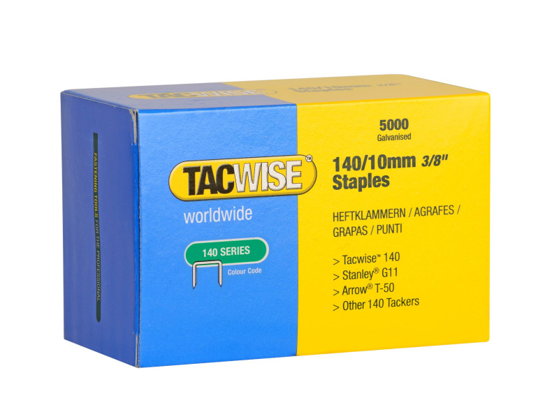 TACWISE Agrafes 140/10 mm, 5.000 pièces, galvanisé