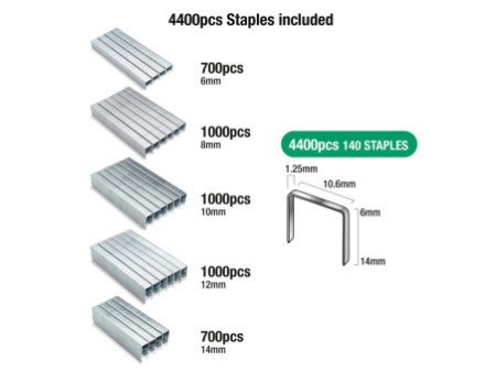 TACWISE Multipack d'agrafes 140/6+8+10+12+14, galvanisé