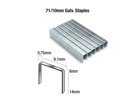 TACWISE Agrafes 71/10 mm galvanisées, 20.000 pièces