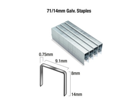 TACWISE Agrafes 71/14 mm galvanisées, 10.000 pièces