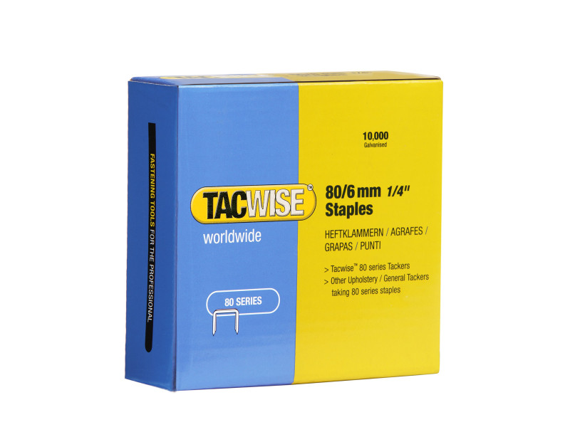 TACWISE Agrafes 80/6 mm galvanisées, 10.000 pièces