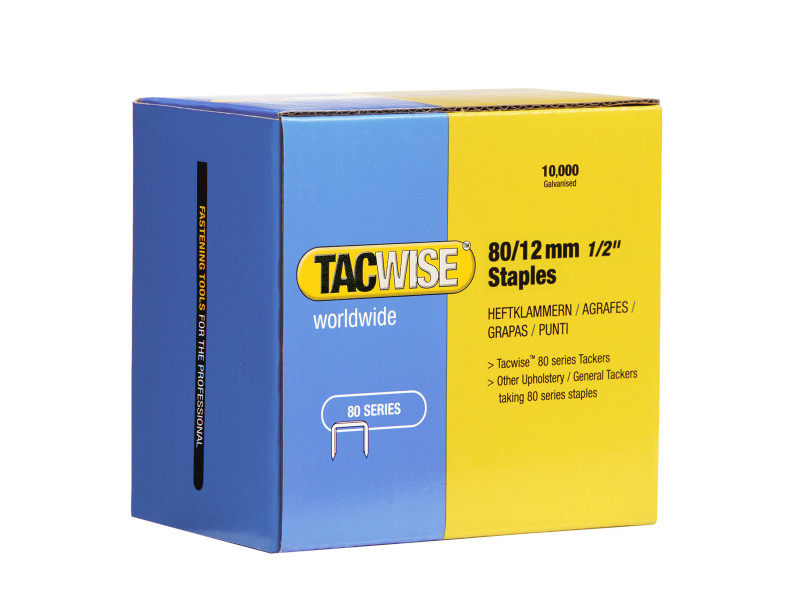 TACWISE Agrafes 80/12 mm galvanisées, 10.000 pièces