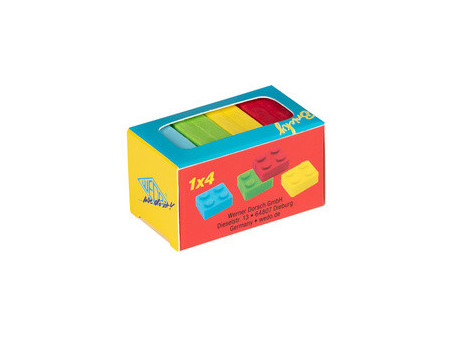 WEDO Gomme en plastique brique 'BRICKY', présentoir de 18