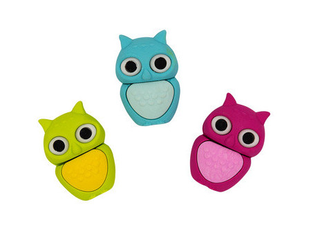 WEDO Gomme en plastique Hibou 'LULU', présentoir de 24