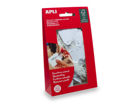 APLI Etiquette à suspendre, dimensions: 15 x 24 mm, blanc