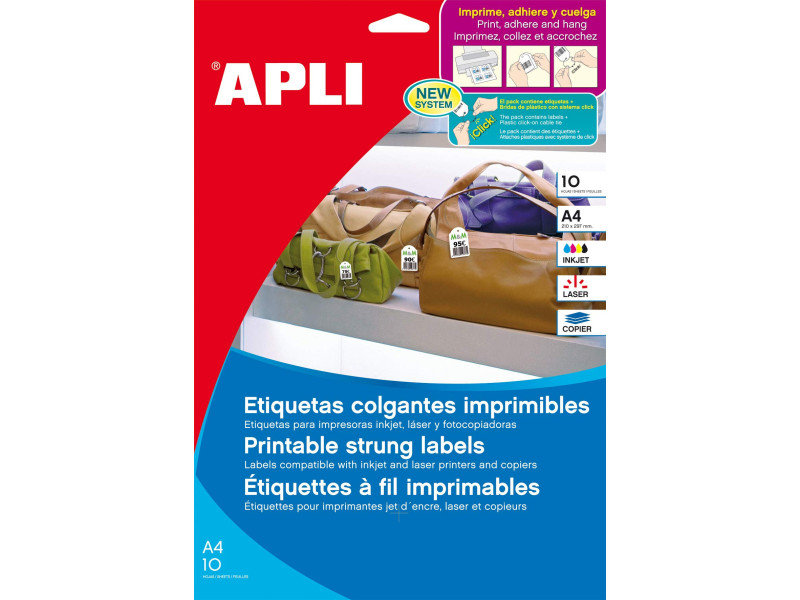 APLI Etiquette imprimable à fil, blanc, 22 x 35 mm