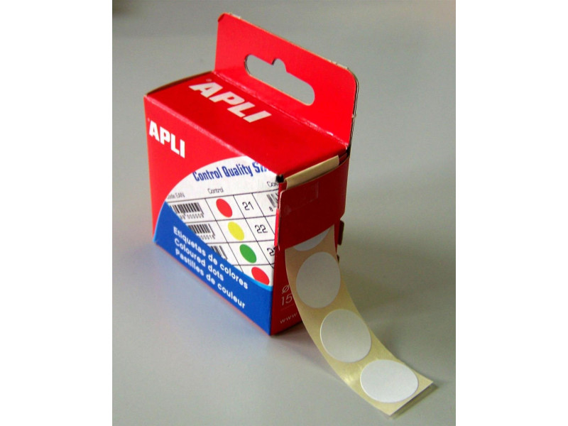 APLI Pastille de signalisation, diamètre: 15 mm, blanc