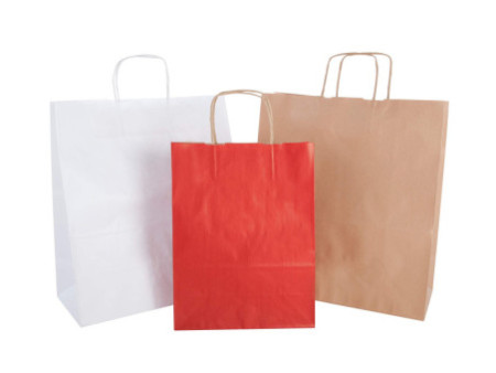 APLI Sac en papier, kraft, moyen, rouge