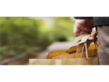APLI Sac en papier, kraft, moyen, rouge