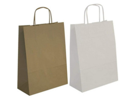 APLI Sac en papier, kraft, moyen, blanc