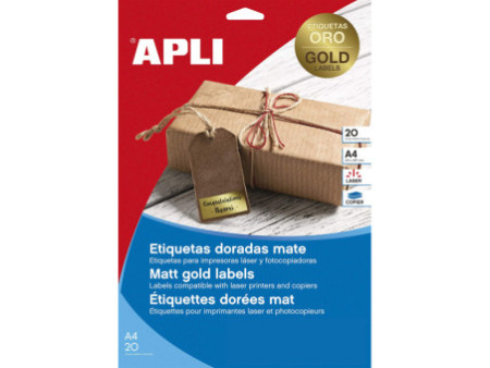 APLI Etiquette, métallisé, 38,1 x 21,1 mm, or