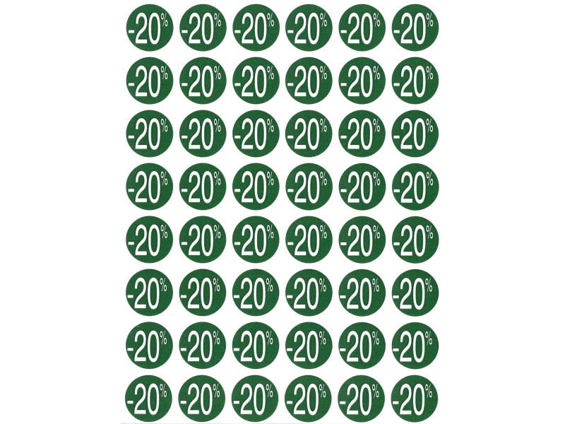 APLI Pastille de signalisation '-20%', diamètre: 24 mm