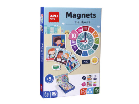 APLI kids Jeu de magnets 'The Hours', avec support aimanté