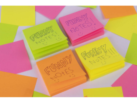 APLI Notes adhésives 'FUNNY Notes!', 75 x 75 mm, jaune fluo