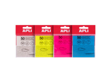 APLI Notes adhésives, 75 x 75 mm, incolore transparent