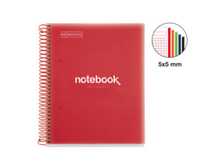 MIQUELRIUS Cahier à spirale 'Notebook EMOTIONS', A5, rouge