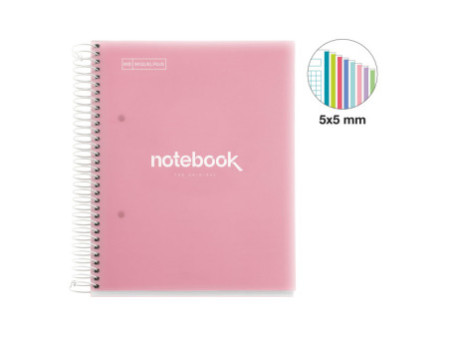 MIQUELRIUS Cahier à spirale 'Notebook EMOTIONS', A5, rose