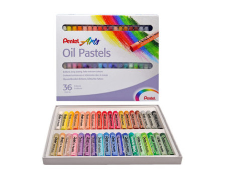 PentelArts Pastels à huile PHN4, étui en plastique de 36