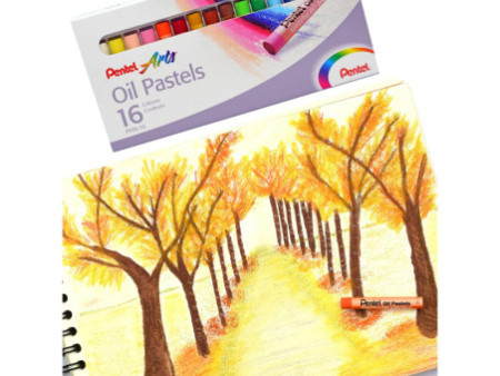 PentelArts Pastels à l'huile PHN4, étui en plastique de 16