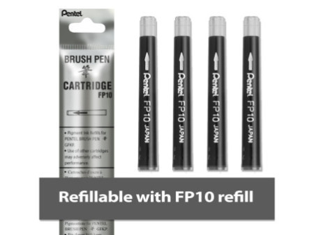 PentelArts Stylo pinceau Brush Pen, corps: noir