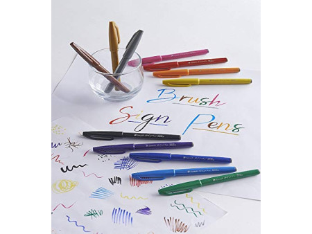 PentelArts Stylo feutre Brush Sign Pen, étui de 4, Colour