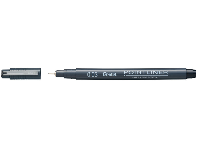 PentelArts Permanent Feutre technique Pointliner, noir