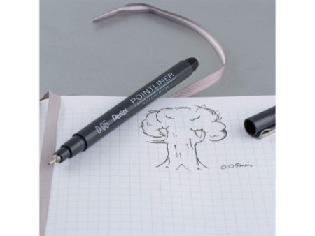 Pentel Feutre technique permanent Pointliner, set de 8, noir
