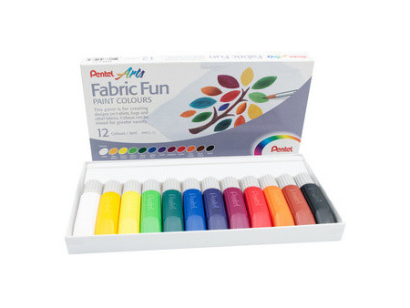 PentelArts Peinture tissu Fabric Fun Paint Colours set de 12