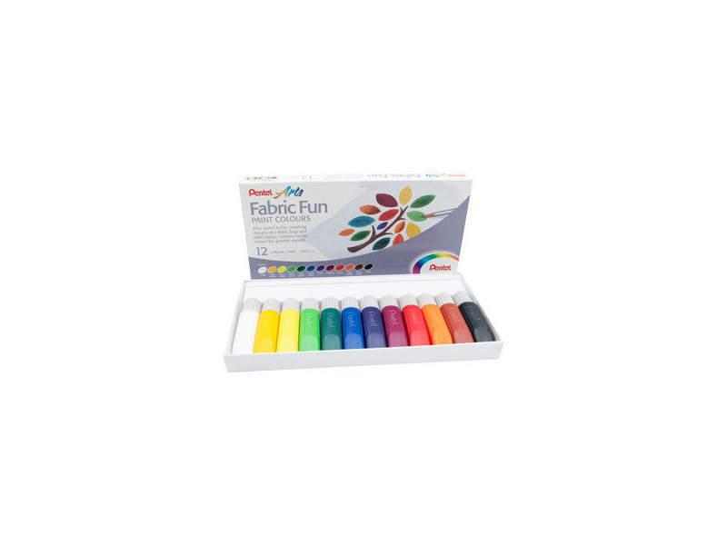 PentelArts Peinture tissu Fabric Fun Paint Colours set de 12