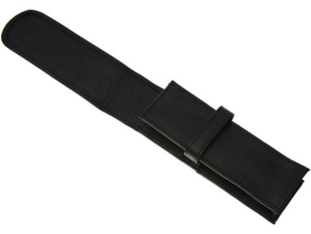 Alassio Etui pour stylo, pour 2 stylos, noir, cuir véritable