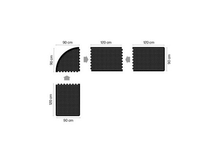 miltex Elément d'angle tapis Yoga Dome Basic, 900 x 900 mm