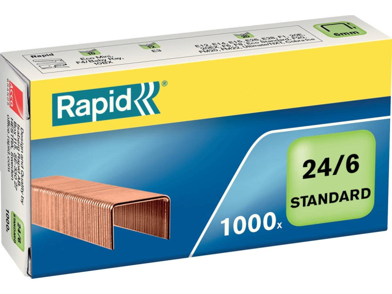 Rapid Agrafes Standard 24/6, cuivré