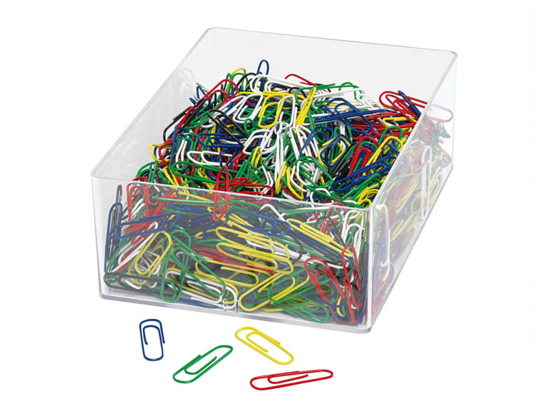 WEDO Trombones recouverts de plastique, 27 mm, assorti