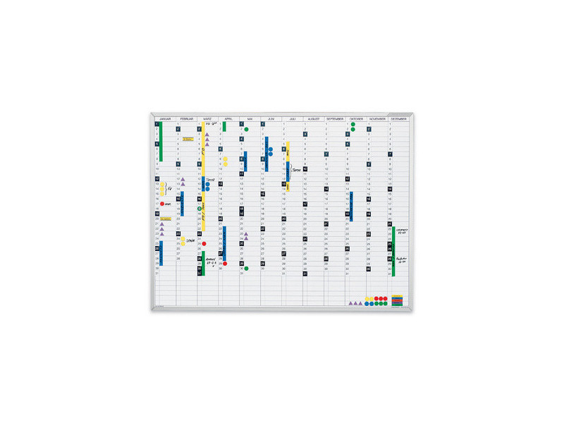 magnetoplan Planning annuel, (L)1200 x (H)900 mm, magnétique