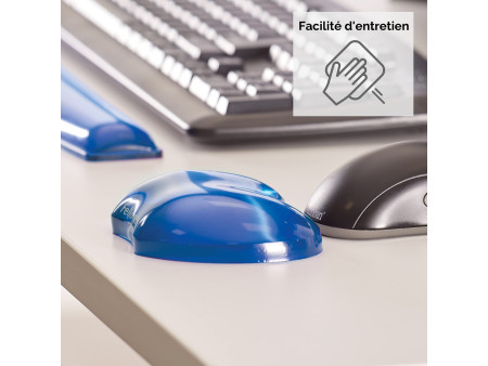 Fellowes Repose-poignet pour souris Crystal Gel, bleu